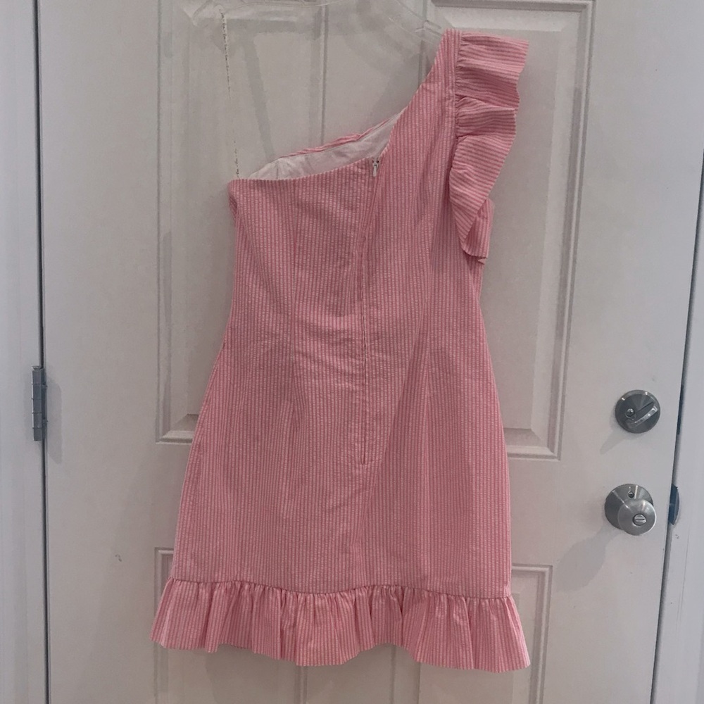 New LILLY PULITZER Tiffani One-Shoulder Dress in Havana Pink *Barbiecore* NWT - Picture 6 of 16